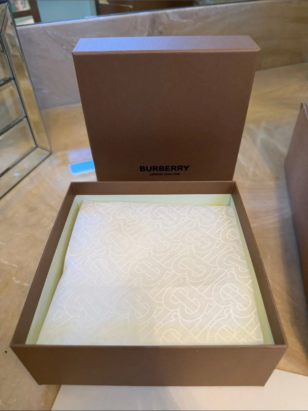 Burberry Gift Box Set of 3 Boxes & Burberry Envelope.